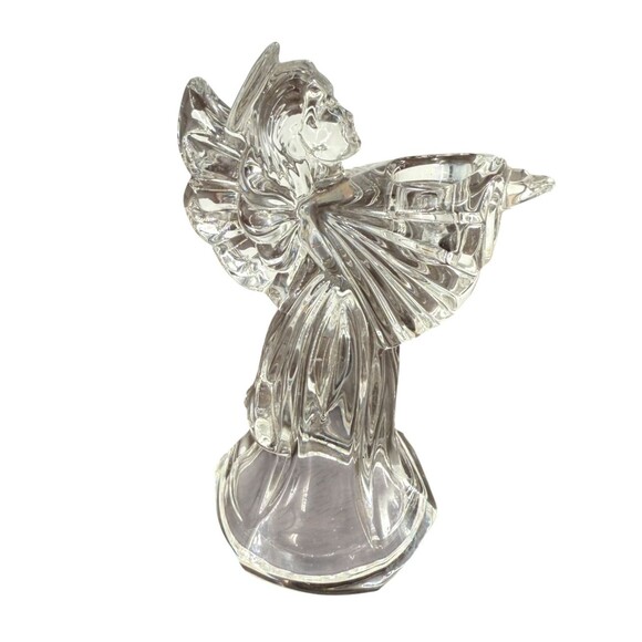 Marquis Waterford German Clear Crystal Glass Angel Mini Taper Candle Holder EUC - Picture 7 of 15